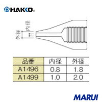 特長 - 用途 ■FV-803用交換部品。 仕様 ■寸法(mm)内径×外径：1.0×2.0 仕様2 ■白光　ノズル　1.0mm　S型■本体：474・475(いずれも販売終了)用 質量 10g 材質／仕上 - セット内容／付属品 - 原産国 日本 注意 - 在庫について 当店では複数店舗での在庫共有をしており、システムで在庫の調整を行っておりますがご注文が集中した場合、在庫にズレが生じることがございます。 在庫数の更新が間に合わず、ご注文頂きました商品が欠品となり後ほどご連絡させていただく場合もございます。 大変ご迷惑をおかけする場合がございますがあらかじめご了承くださいますようよろしくお願い致します。