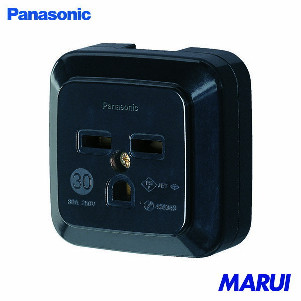 Panasonic 接地2P30A角型コンセント 薄型 ブラック 1個 WK36301BP 【DIY】【工具のMARUI】