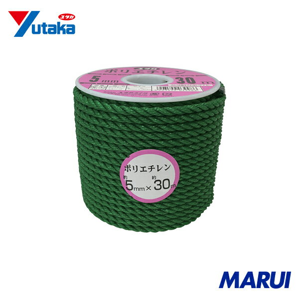 ユタカメイク ロープ PEカラーロープボビン巻 5mm×30m グリーン 1巻 RE33 【DIY】【工具のMARUI】