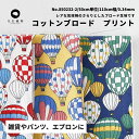 生地 布 コットンブロード プリント 気球 50cm単位 110cm幅 0.34mm厚【商用可能】