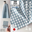 生地 布 中厚手のコットンギンガム サックスブルー 50cm単位で繋げてカット 144cm幅 0.55mm厚広幅 ダブル幅 ダブル巾