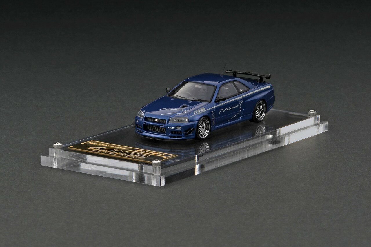 ◇「Ignition Model イグニッションモデル」ミニカーNissan Skyline GT-R Mine's (R34) Bayside Blue(1/64 Scale)　★生産予定数：100pcs IG2938