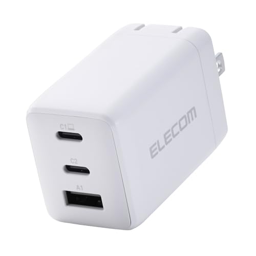 쥳 Ŵ 65W 3ݡ Type-C USB-A USB PDб 󥰼ץ饰 ۥ磻 EC-AC10367WH