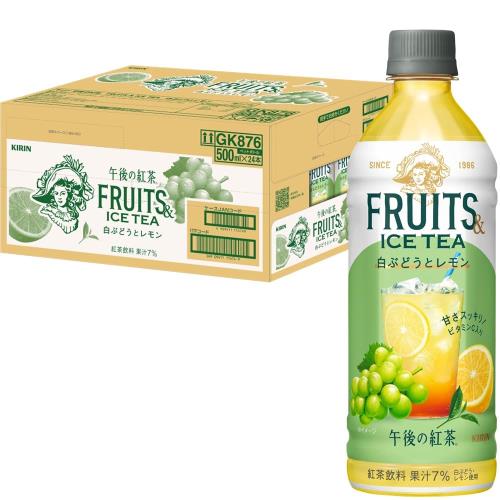 キリン 午後の紅茶 FRUITS ICE TEA 白ぶどうとレモン 500ml 24本 ペットボトル 紅茶 果汁 アイスティー フルーツティー お茶 レモンティ 飲み物 飲料のサムネイル