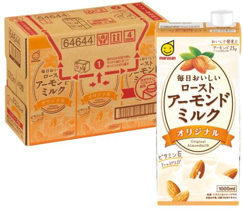 マルサン 毎日おいしいローストアーモンドミルク オリジナル 1000ml ×6本 紙パック