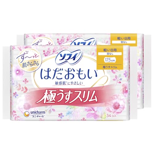 ソフィ Sofy まとめ買い はだおもい 極うすスリム 175 軽い日用 羽なし 17.5cm 34コ入×2個パック(unich..
