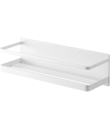 Rakuten - 山崎実業(Yamazaki) マグネット バスルーム ラック ワイド ホワイト 約W28XD9.5XH8cm ミスト 浴室ラック 浴室収納 フック付き 4237