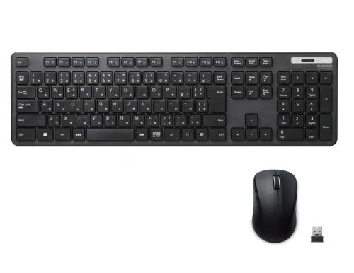 エレコム ワイヤレスキーボード マウスセット メンブレン 薄型 フルキーボード ブラック TK-FDM110MBK