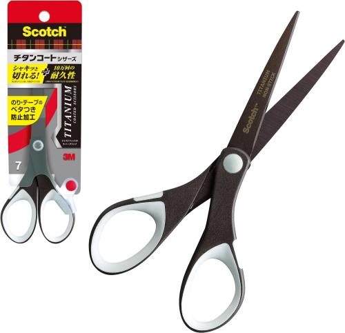 3M スコッチ はさみ ハサミ チタンコートシザーズ ベタつき防止加工 プロ仕様 刃渡り70mm 1467W