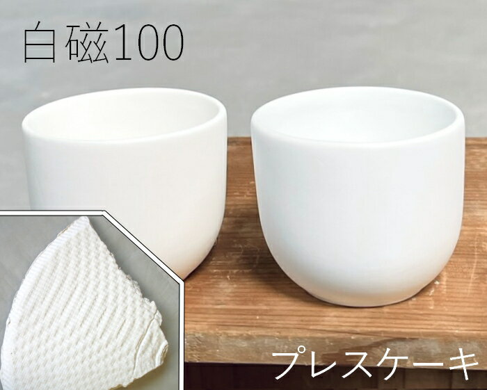 陶芸粘土・磁器土「白磁100」プレスケーキ（20kg）