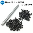 特々小玉カシメ金具100個5ミリ足打ち棒セット販売 レザークラフト金具スタートセット 金具工具セット