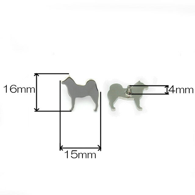 ドッグシルエットスタッズ　柴犬　日本製　1個販売　2色　座金付き(B2885)