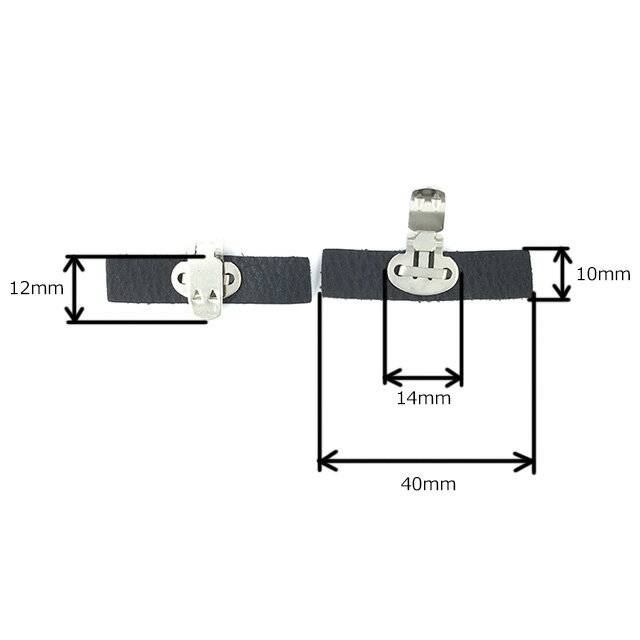 シューズクリップ小(革40mm)　2色　日本製　一個販売(M-3848-1-3)