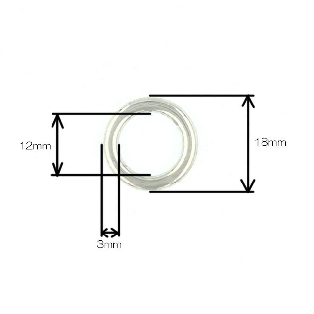 丸カン(内径12mm)　4色　1個販売　日本製(C594-12)