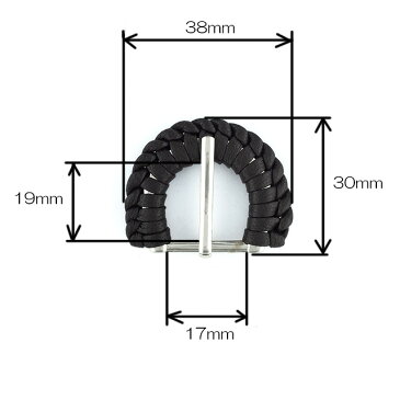 革巻きバックル(半円) ダークブラウン 内径17mm 2個セット 日本製 売り切り品(CA25-15)