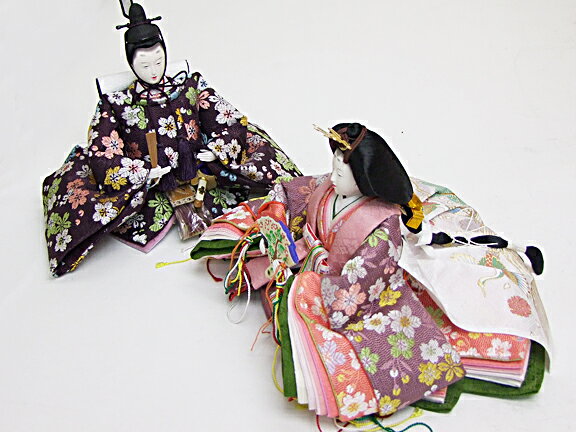 【株】丸十人形工房 人形と結納の【雛人形 三段収納飾り 73cm】162005　唐織金襴衣裳着ピンク塗桐三段収納五人飾【送料無料】｜アングル2