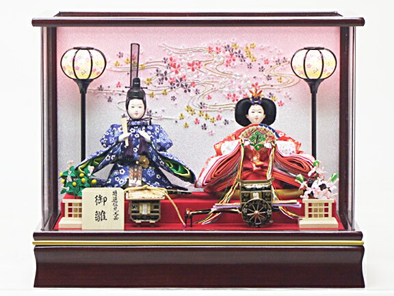 【雛人形 アクリルケース飾】【楓】芥子親王濃ワイン塗ケース飾