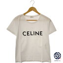 CELINE セリーヌ ロゴ Tシャツ 白 ホワイト 2X314916G ブランド アパレル レディース Lサイズ 服 【中古】