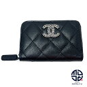 CHANEL シャネル ココ金具 CCマーク キャビアスキン 黒 ブラック ジッピーコインパース AP3830 コインケース コンパクト サイフ 財布 ブランド 【中古】