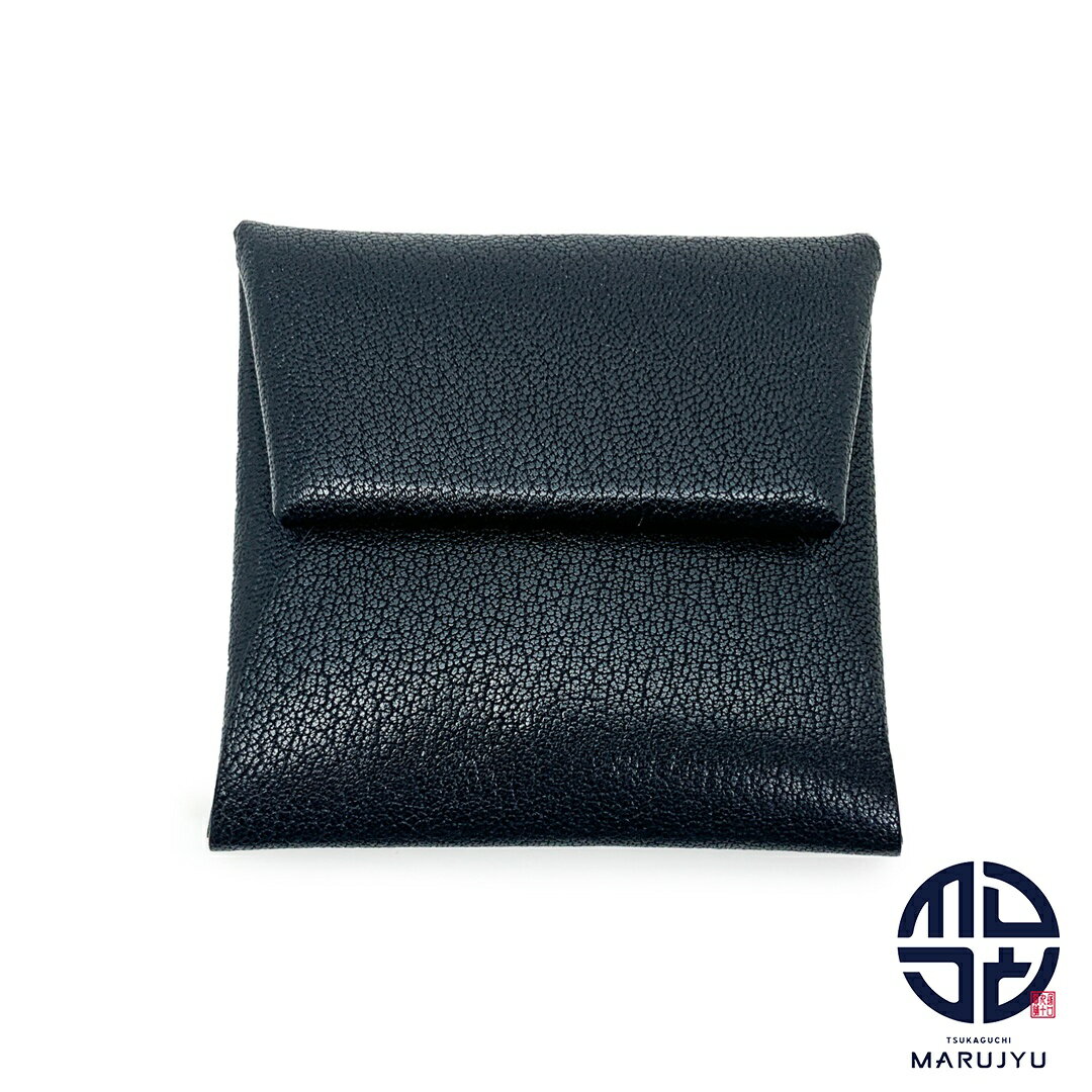 HERMES エルメス 黒 ブラック バスティア シェーブル コインケース 小銭入れ ブランド サイフ 財布 【..