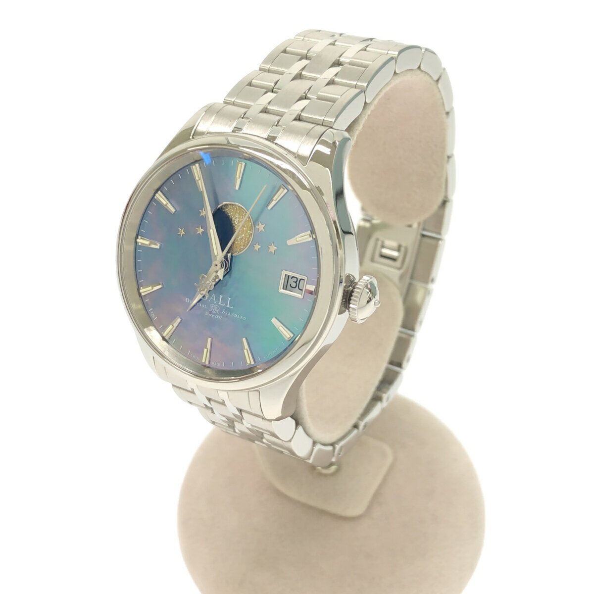 BALL Watch ボールウォッチ NL3082D トレインマスター ムーンフェイズ 自動巻き 文字盤ブルー 腕時計 ブランド メンズ 【中古】