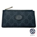 GUCCI グッチ ブラック 黒 グレー GGスプリーム フラグメントケース カードケース コインケース 小物 ブランド 697717サイフ 財布 【中古】(4)