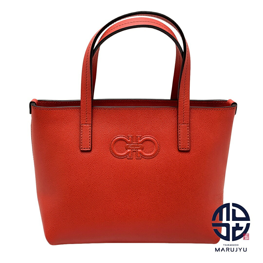 FERRAGAMO フェラガモ Salvatore Ferragamo ガンチーニ サルヴァトーレフェラガモ トートバッグ レッド系 赤 鞄 カバン ブランド 【中古】(4)