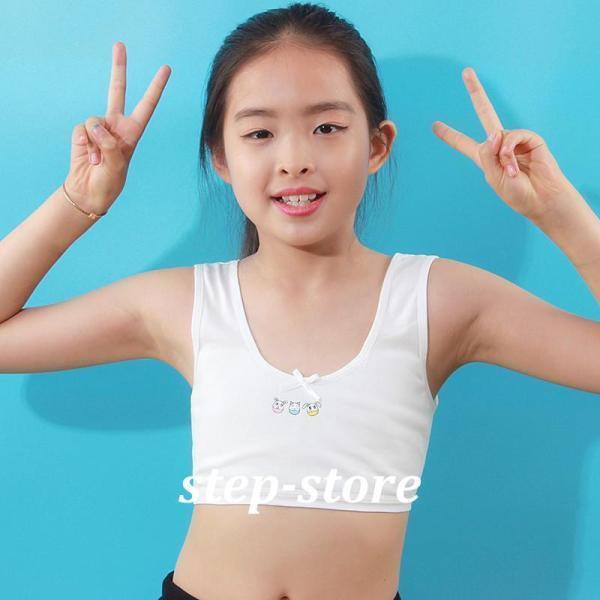 ジュニアブラ キッズブラ インナー 下着 子供用 女の子 ブラジャー ノンワイヤー ハーフトップ 可愛い キャラクター リボン スポーツブラ スポブラ 3