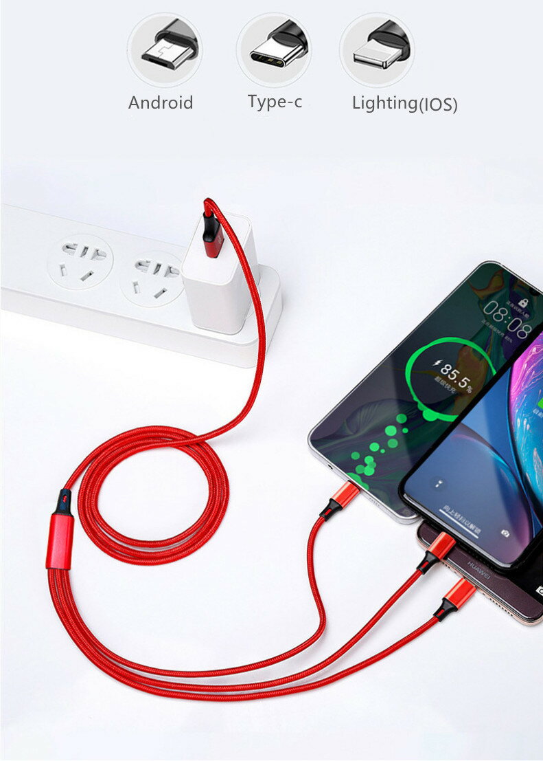 �ڥ�ӥ塼��ŵ���ʡ������५�顼��3in1 iPhone ���� �����֥� 1m ���ť����֥� Type-C Micro USB ������C �ޥ�����USB MicroUSB ������ ���Ŵ� iPhone13 Max mini iPhone Android 3��Ʊ�����Ų�ǽ �����ɻ� �ʥ����� USB�����֥�
