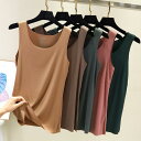 タンクトップ レディース 大きいサイズ コットントップス シームレス インナー シンプル Uネック 下着 春 夏 春夏 ストレッチ 大人