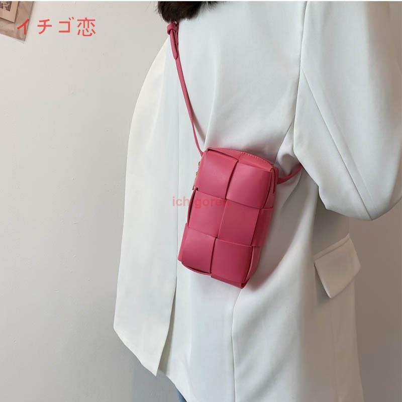 バッグ レディース 小さめ ショルダーバッグ ミニ イントレチャート 編み込み カバン 鞄 ミニバッグのサムネイル