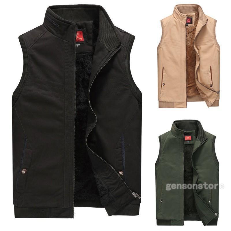 秋冬 ベスト メンズ インナーベスト裏起毛 無地 スタンドカラー ジレベスト チョッキ 裏ボア 厚手 中綿..