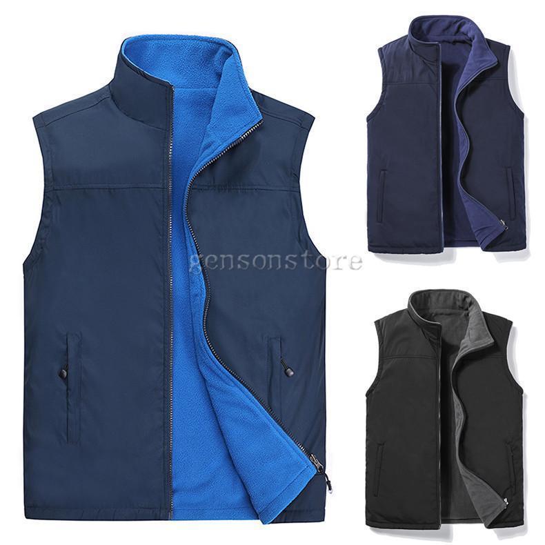 フリース 裏ボア ベスト メンズ 秋 冬ベスト リバーシブル両面 アウトドア ポアベスト フリースベスト ..