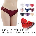レディース 下着 ショーツ パンツ バックレース インナーランジェリー 透け感 大人 2点セット