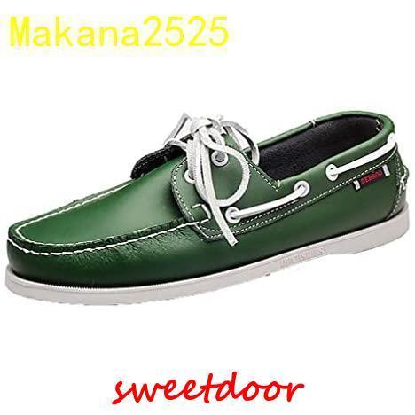 ボートシューズ メンズ デッキシューズ 本革 シューズ かかと踏める 革靴 紳士靴 セーリングシューズ ..