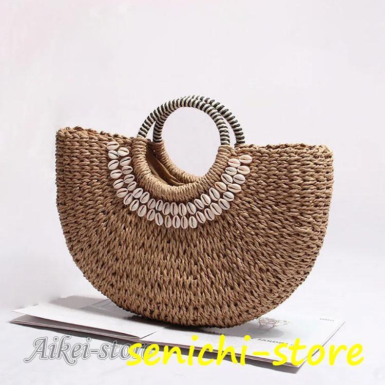 かごバッグ レディース トートバッグ 麦わらバッグ ピクニック 海 ビーチ 合わせやすい 夏バッグ 麦わらバッグ 軽量 かわいい 草編みバッグ　オシャレ