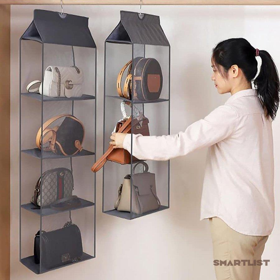 吊り下げ収納 折りたたみ バッグ収納ラック バッグ ハンガー 省スペース 取り付け簡単 防湿 カバン収納..