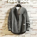 カジュアルシャツ コーデュロイ メンズ シャツ 長袖 ビジネス ミリタリーシャツ 胸ポケット ジャケット アウター 春 秋 大きいサイズ おしゃれ