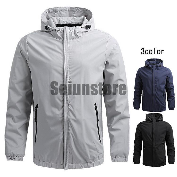 ジャケット メンズ マウンテンパーカー マウンパ ウインドブレーカー ブルゾン ジャンパー パーカー 薄手 登山ウェア アウトドア 春 夏(4)