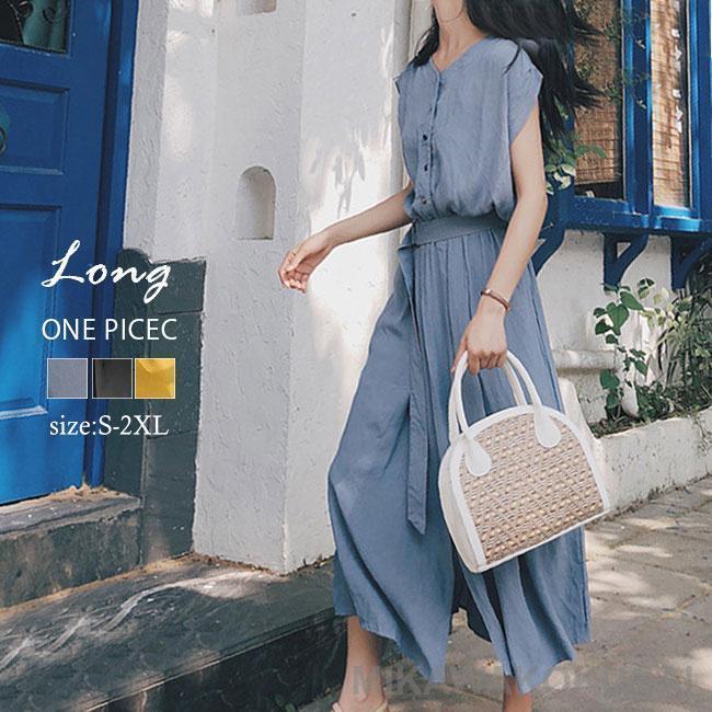 ワンピース ロング丈 ロンTワンピース 夏ワンピ マキシ丈 ロング丈 ノースリップ 着痩せ ゆったり 綺麗..