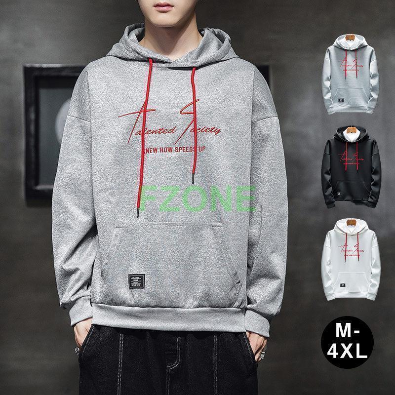 パーカー メンズ トップス 長袖セーター スウェット 長袖パーカー フード付き プルオーバー 英字 秋服 ..