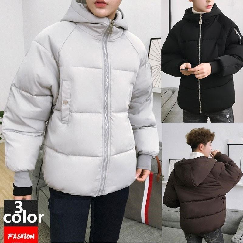 ダウンジャケット メンズ アウター ダウンコート 無地 ゆったり 中綿ジャケット 厚手 20代30代 秋冬ア..