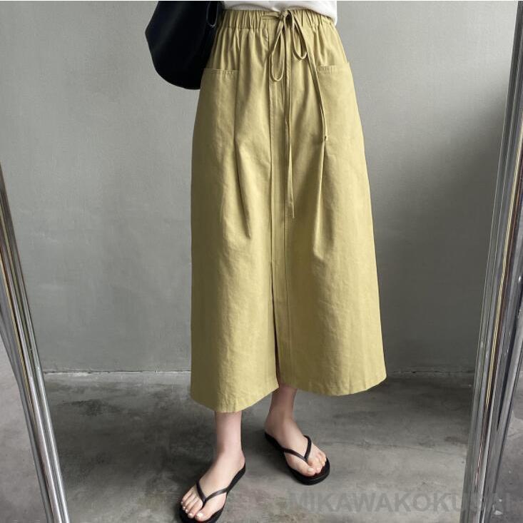 maruk shopのスカート レディース ロングスカート 春 夏 秋 綿 コットン Aラインスカート ロング丈 カジュアル ウェストゴム 大人 きれいめ 洗える 通勤 通学｜アングル3