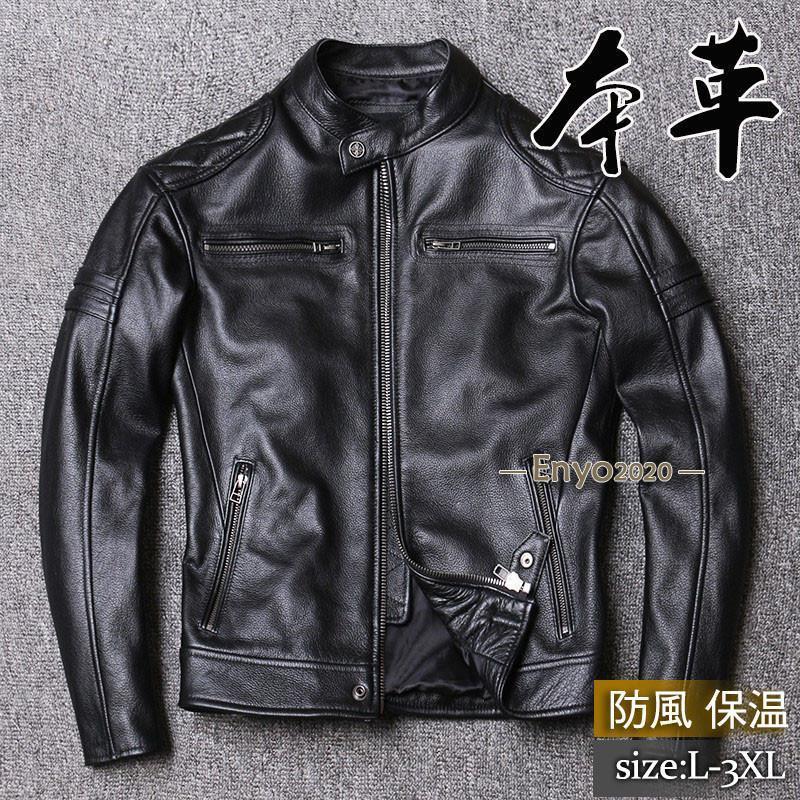 ライダースジャケット メンズ シングル 革ジャン 本革 レザージャケット 皮ジャン バイク レザー 防風 ブルゾン B系 秋冬 冬服 バイカー