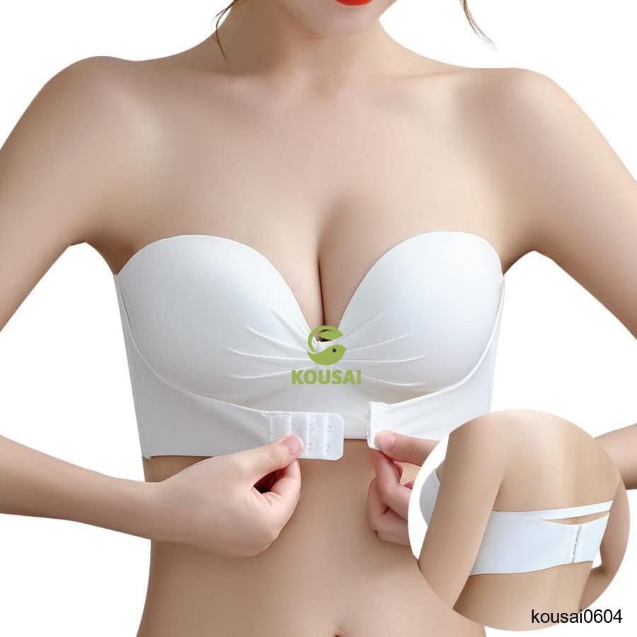ストラップレスブラ 紐なしブラ 脇高ノンワイヤー 高弾性 チューブ 柔らかい シームレスブラ 結婚式 インナー ブラジャー 寄せブラ