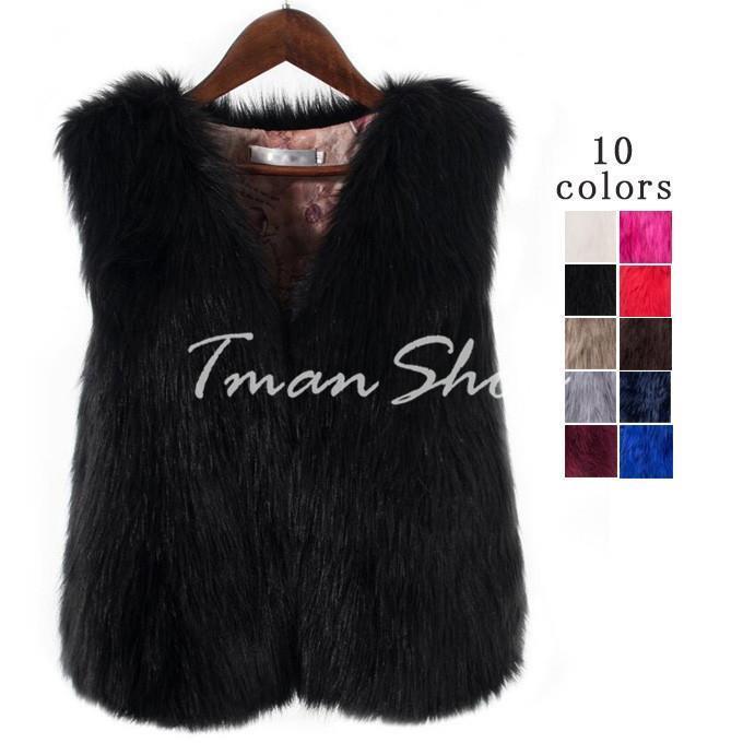 ファー ベスト フェイクファー ベスト ジレ レディース 前開き アウター ショートベスト ふわふわ 暖か..