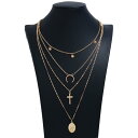 ネックレス 十字架 4連チェーン レディース アクセサリー ファッション小物 服飾小物 おしゃれ ギフト プレゼント