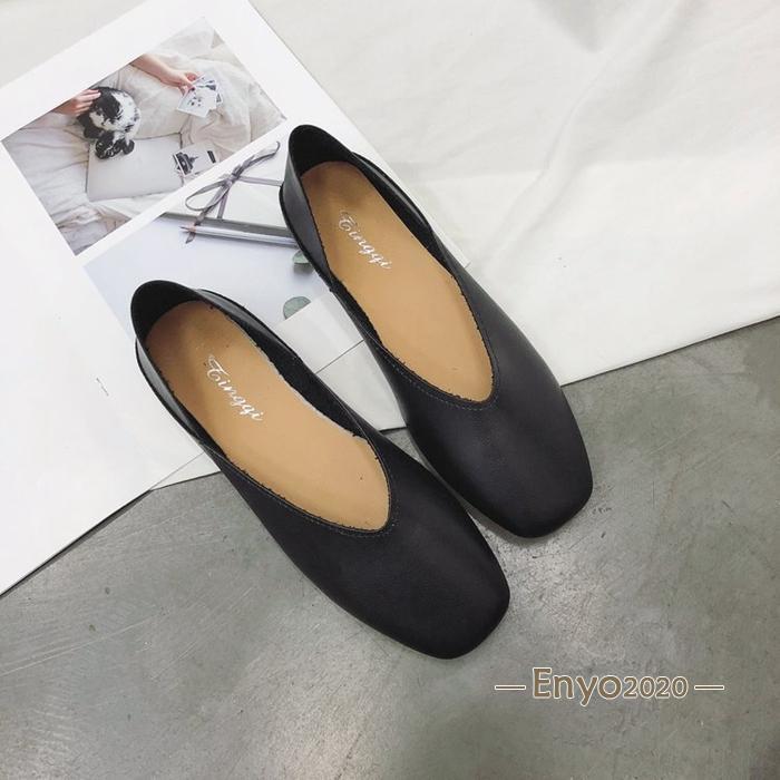 ぺたんこ フラットシューズ パンプス スリッポン レディース かかとが踏める 痛く...