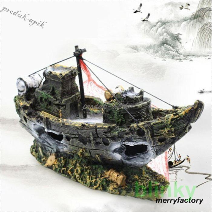 船 沈没船 水槽装飾 水槽オブジェ アクアリウム オーナメント 置物インテリア 水槽飾り 水族館作り 飼育