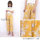 リラックスパンツ 柄 レディース ステテコ ルームパンツ 夏 春夏 リラックス 部屋着 花柄 ハイビスカス シャレテコ カプリパンツ ひざ下 七分丈